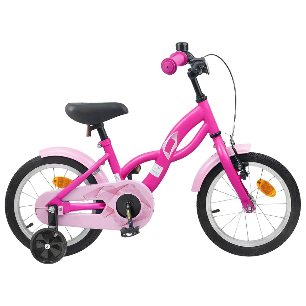 vidaXL Barnesykkel 16 Tommer for 4-6 år gammel Mørk rosa v:1575591