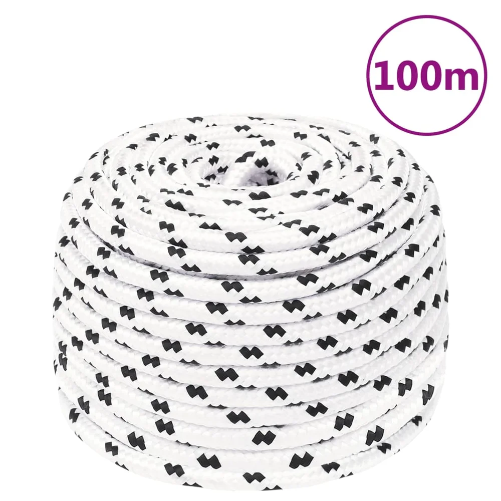vidaXL Arbeidstau hvit 10 mm 100 m polyester v:4423403 vidaXL Arbeidstau hvit 10 mm 100 m polyester v:4423403