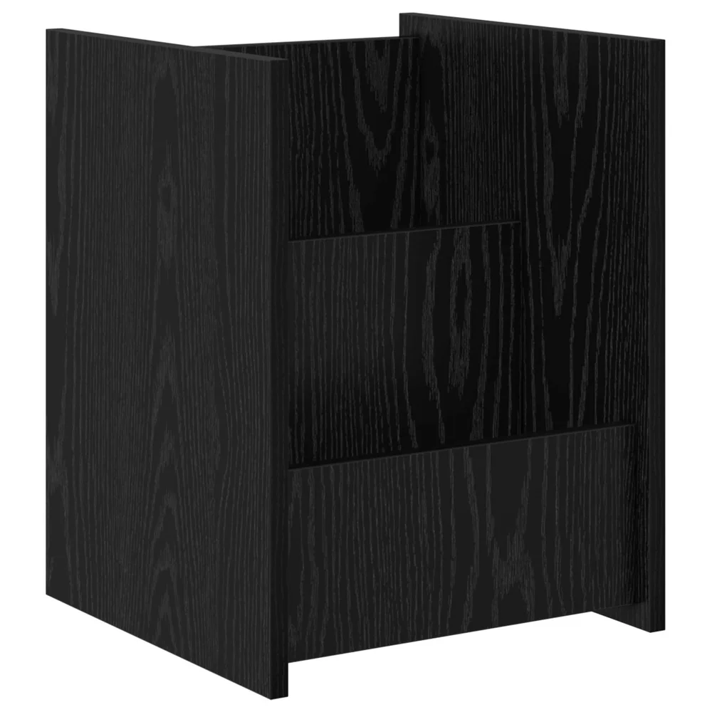 vidaXL Magasinreol med hylle Svart Eik 35 x 35 x 45 cm Konstruert tre v:2329616