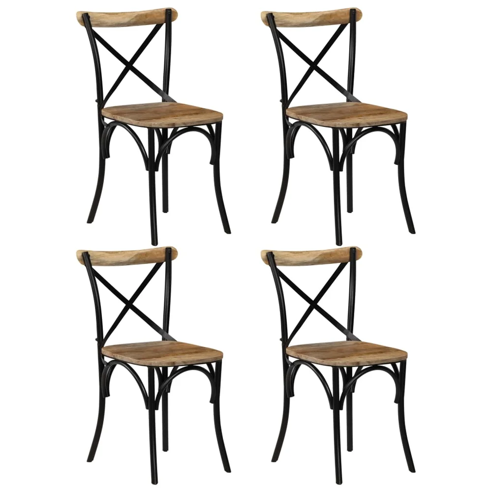 vidaXL Krysstoler 4 stk svart heltre mango v:2844479 vidaXL Krysstoler 4 stk svart heltre mango v:2844479