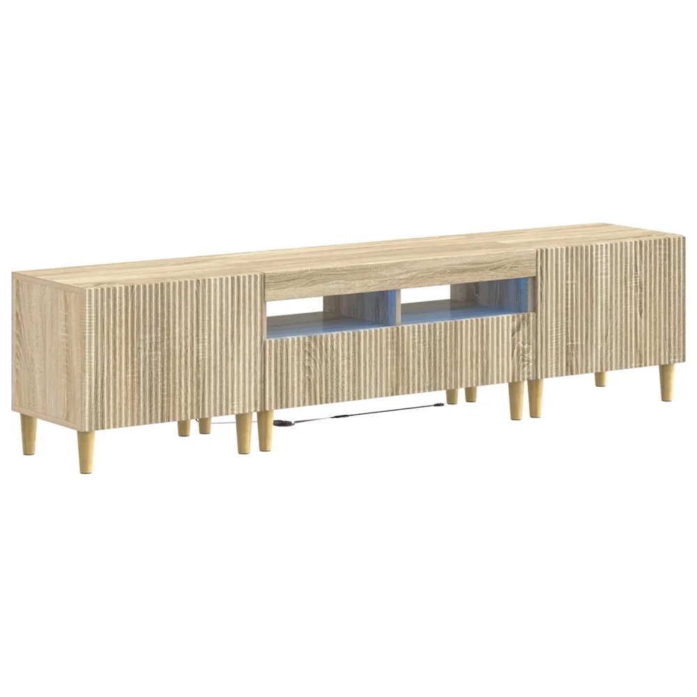 vidaXL 3-delt LED TV-skap ARNHEM 3 stk. Sonoma eik Konstruert tre v:7713959