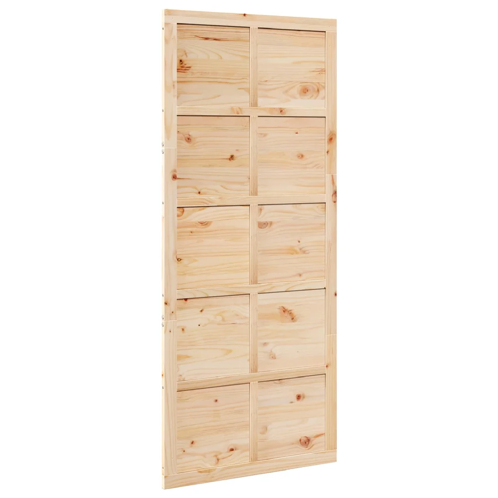 vidaXL Låvedør 90 x 2,5 x 208 cm Heltre furu Naturlig v:4304719 vidaXL Låvedør 90 x 2,5 x 208 cm Heltre furu Naturlig v:4304719