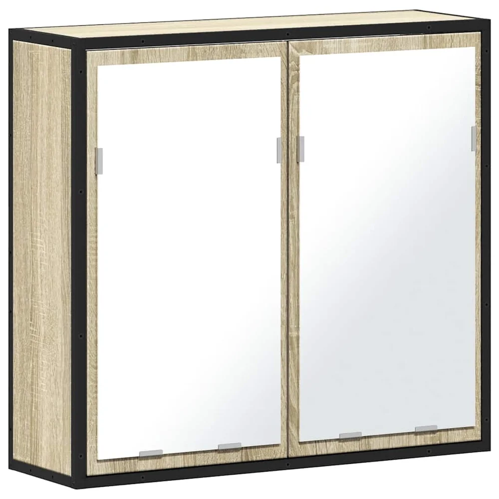 vidaXL Baderomsspeilskap Sonoma eik 65x20x60 cm konstruert tre v:4058850