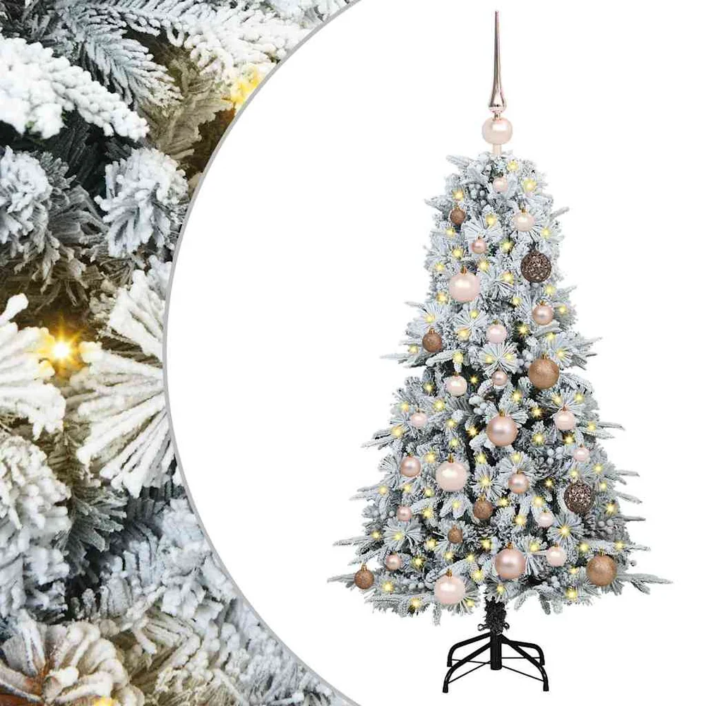 vidaXL Kunstig sammensatt juletre med 150 LED Hvit 120 cm PE og PVC v:4176831