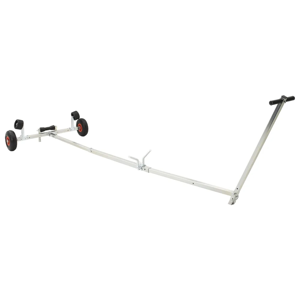 vidaXL Justerbar båttrailer med pneumatiske dekk 200 kg Load Sølv v:4484701 vidaXL Justerbar båttrailer med pneumatiske dekk 200 kg Load Sølv v:4484701