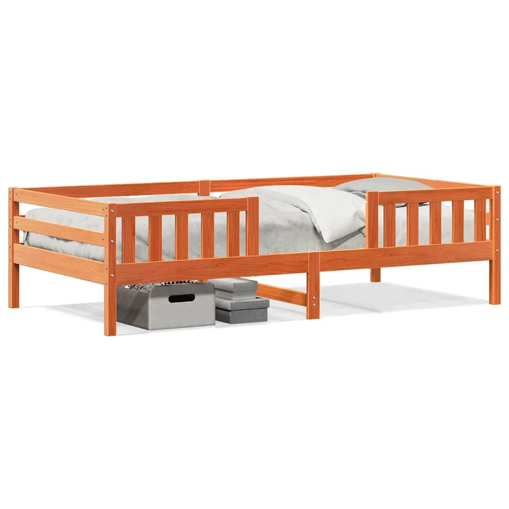vidaXL Sengeramme uten madrass voksbrun 80x200 cm heltre furu v:7992346