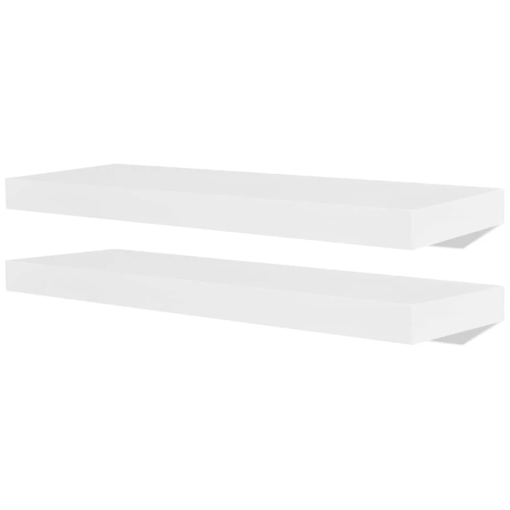 vidaXL Flytende vegghyller 3 stk MDF bok/DVD-oppbevaring hvit v:2380208