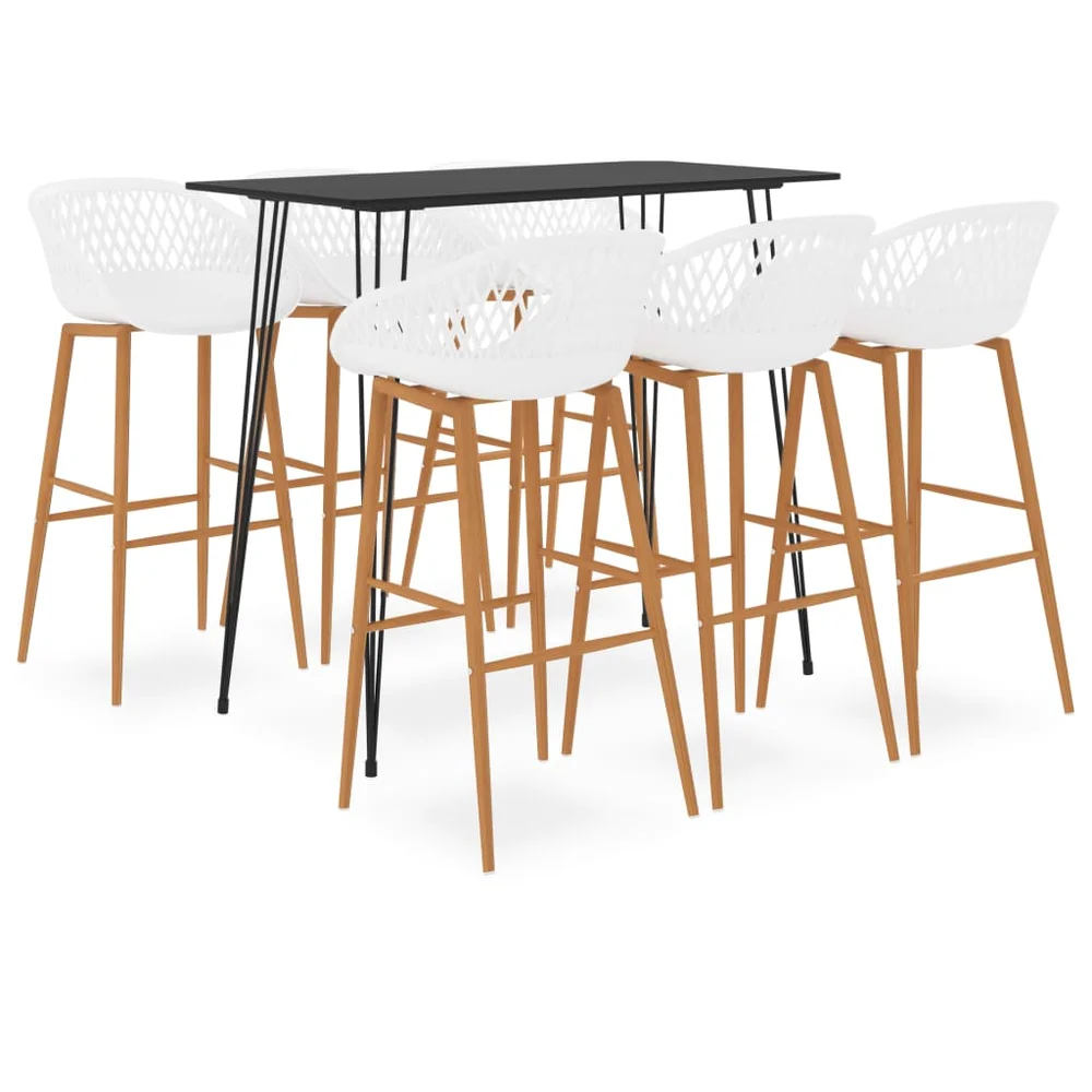 vidaXL Barsett 7 deler svart og hvit v:457432 vidaXL Barsett 7 deler svart og hvit v:457432