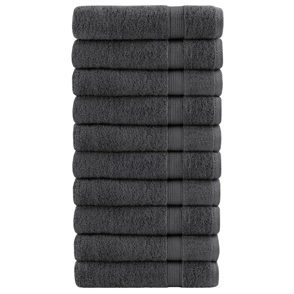 vidaXL Premium badehåndklær SOLUND 10 stk antrasitt 100x150 cm 600gsm v:9451672