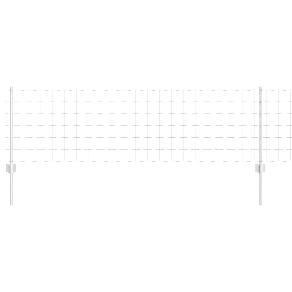 vidaXL Euro gjerdet med stolpe 10 x 0,6 m Galvanisert stål Sølv Mesh v:3093582