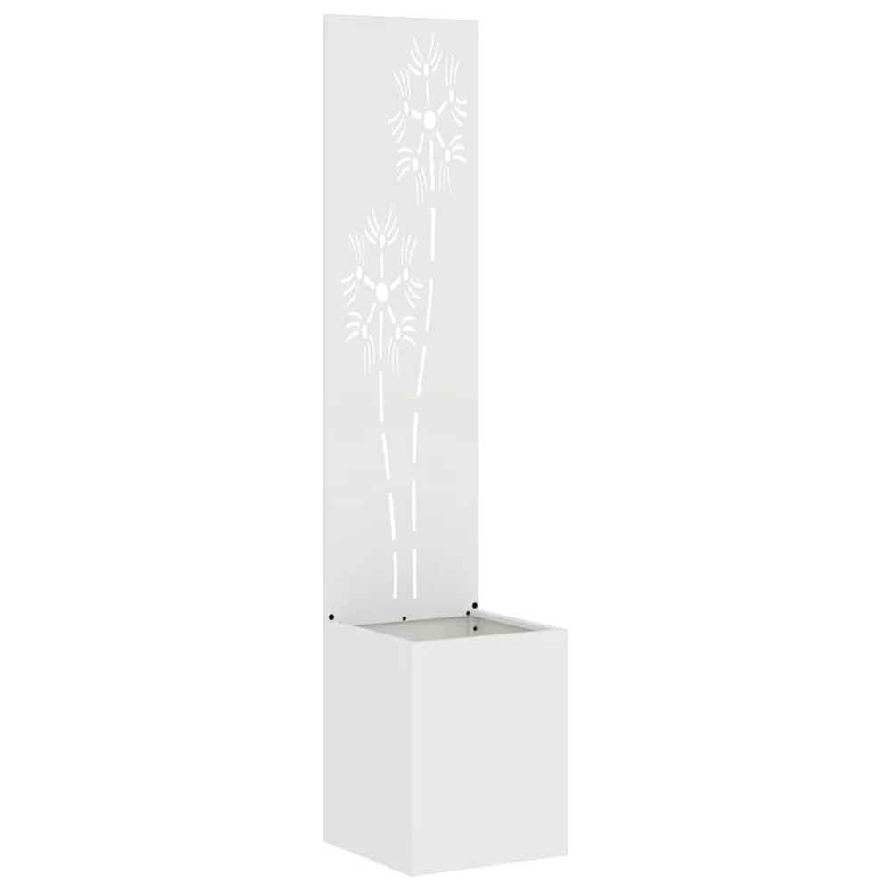 vidaXL Hageprivat skjerm Blomster Hvit 32 x 32 x 150 cm Kaldvalsestål v:6284143 vidaXL Hageprivat skjerm Blomster Hvit 32 x 32 x 150 cm Kaldvalsestål v:6284143