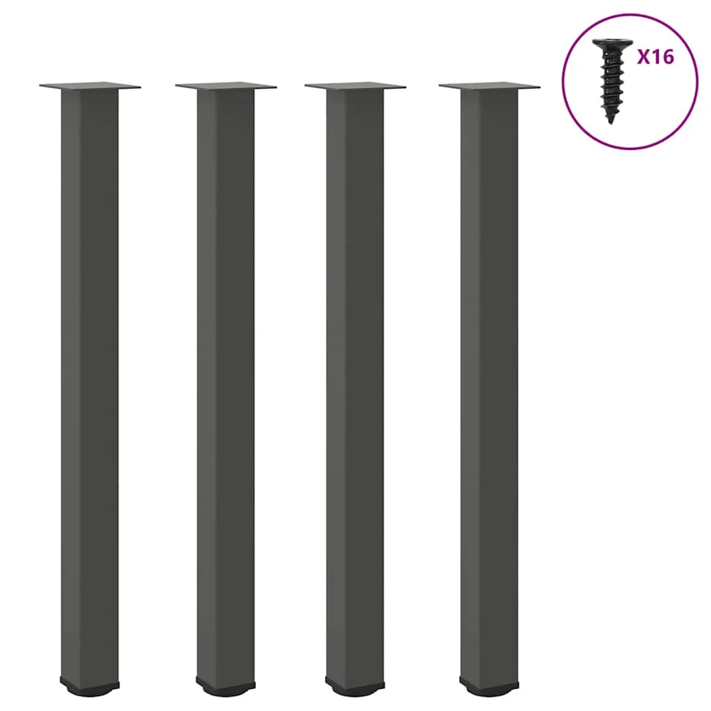 vidaXL Barbordben 4 stk antrasitt 110–112 cm stål v:7814446