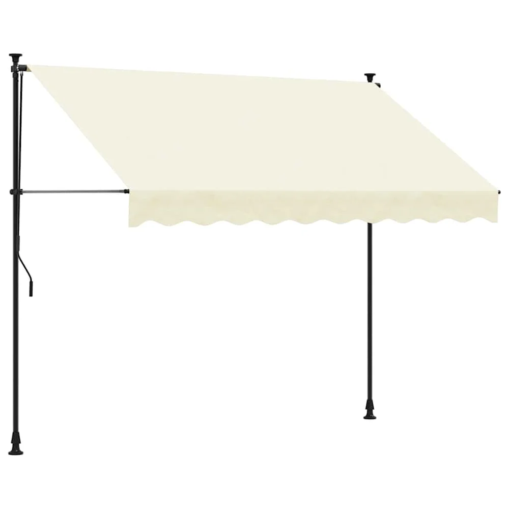 vidaXL Uttrekkbar markise kremhvit 300x150 cm stoff og stål v:3546750
