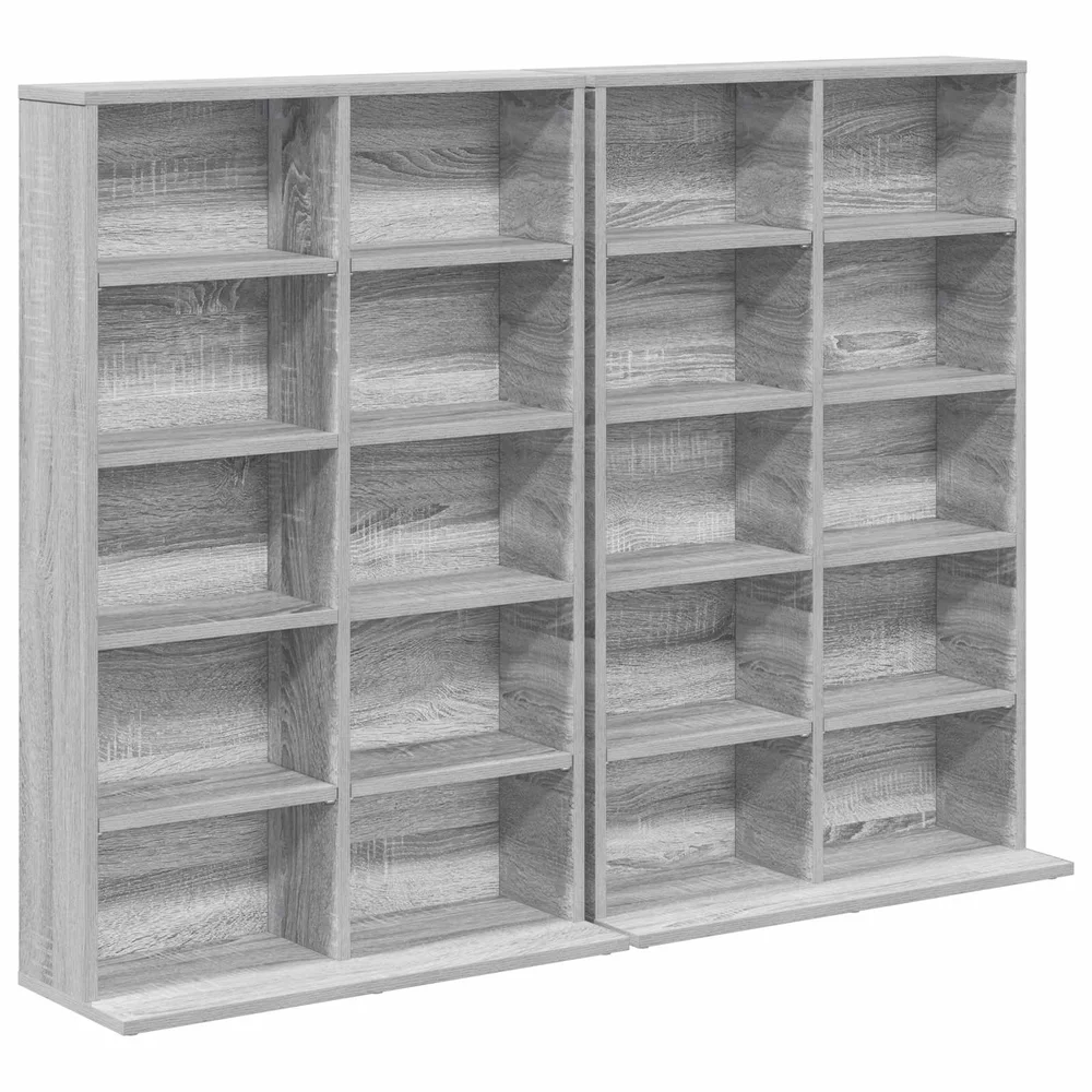 vidaXL CD skap 2 stk. Grå Sonoma 65 x 23,5 x 97,5 cm Konstruert tre v:5913630 vidaXL CD skap 2 stk. Grå Sonoma 65 x 23,5 x 97,5 cm Konstruert tre v:5913630