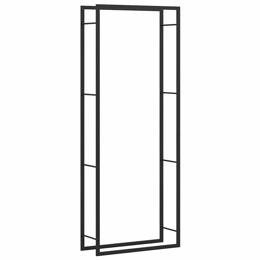 vidaXL Vedhylle matt svart 80x28x222 cm stål v:4598897 vidaXL Vedhylle matt svart 80x28x222 cm stål v:4598897
