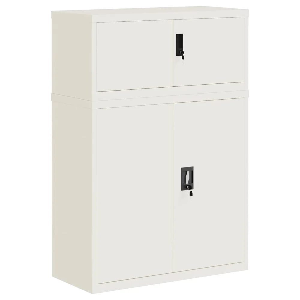 vidaXL Arkivskap hvit 90x40x130 cm stål v:4670123 vidaXL Arkivskap hvit 90x40x130 cm stål v:4670123