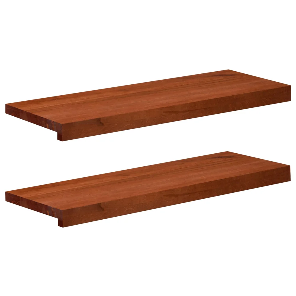 vidaXL Vinduplanker 2 stk. Brun 80x 25 x 2 cm Massiv bøketre v:7524115