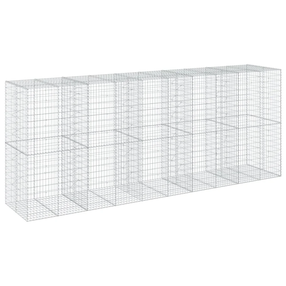 vidaXL Gabionkurv med deksel 500x100x200 cm galvanisert jern v:4820831 vidaXL Gabionkurv med deksel 500x100x200 cm galvanisert jern v:4820831