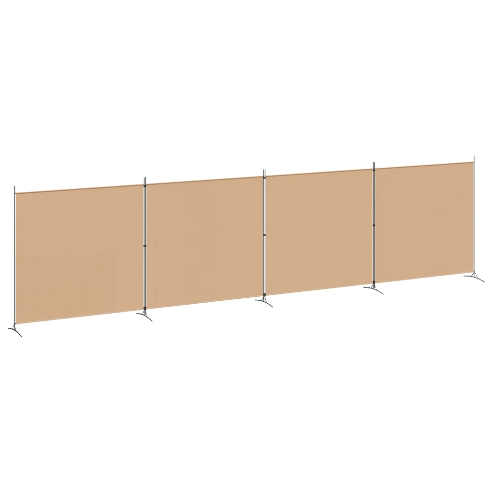 vidaXL 4-panel romdeler Beige 698 x 180 cm Stoff v:9696979 vidaXL 4-panel romdeler Beige 698 x 180 cm Stoff v:9696979