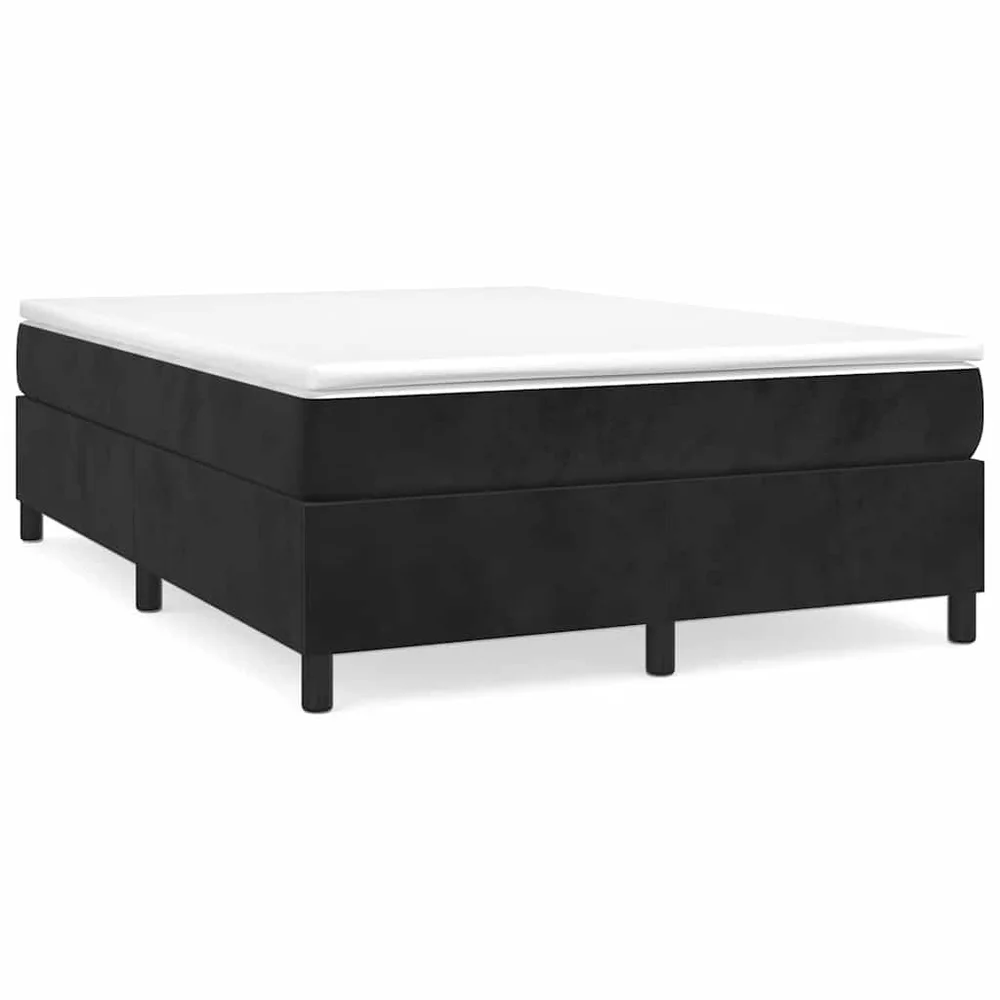 vidaXL Boxspring-sengeramme svart 135x190 cm Double fløyel v:9392653