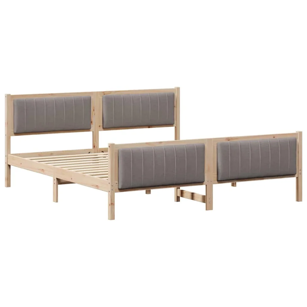 vidaXL Sengestamme Brun og taupe 180 x 200 cm Heltre furu v:3715172
