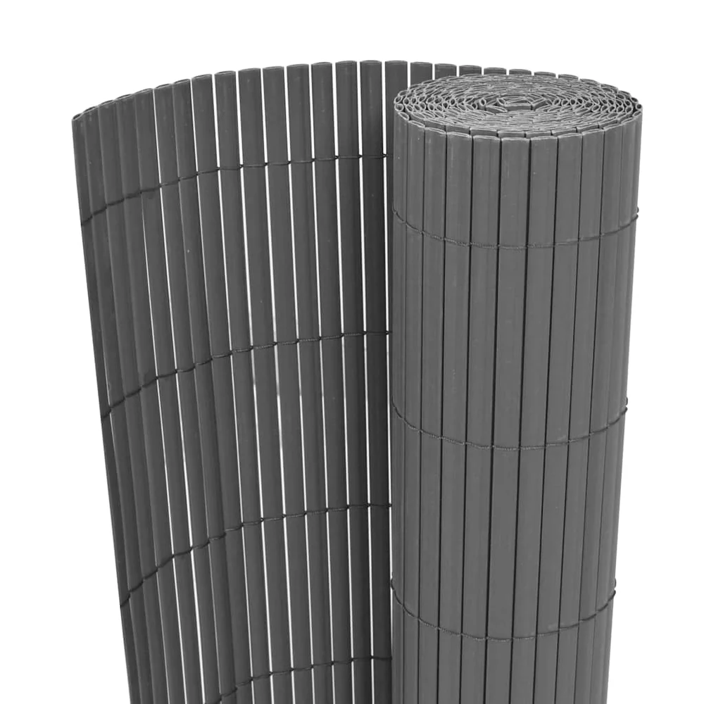 vidaXL Dobbelsidet hagegjerde PVC 90×500 cm grå v:1377116 vidaXL Dobbelsidet hagegjerde PVC 90×500 cm grå v:1377116