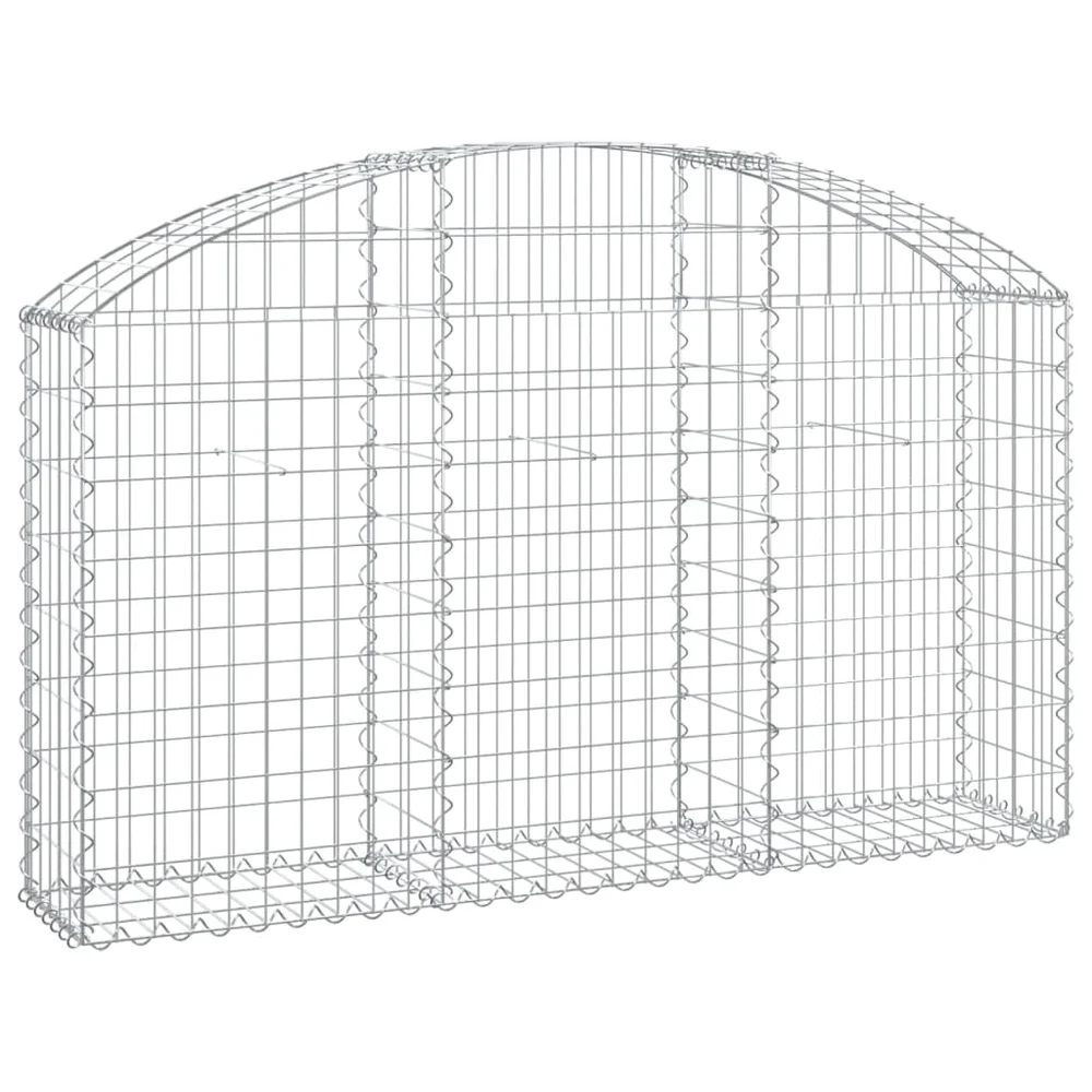 vidaXL Gabionkurv buet 150x30x80/100 cm galvanisert jern v:8392553 vidaXL Gabionkurv buet 150x30x80/100 cm galvanisert jern v:8392553