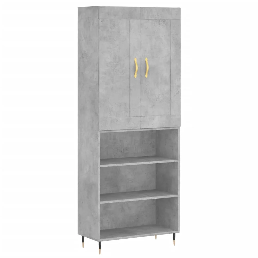 vidaXL Highboard betonggrå 69,5x34x180 cm konstruert tre v:370325 vidaXL Highboard betonggrå 69,5x34x180 cm konstruert tre v:370325