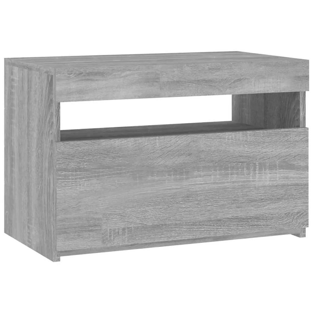 vidaXL TV-benk med LED-lys grå sonoma 60x35x40 cm v:4027574