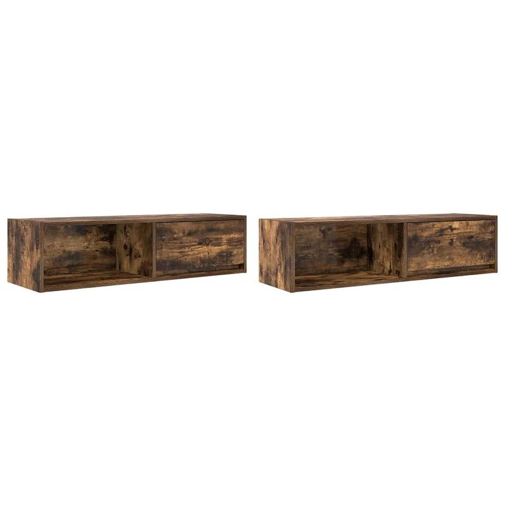 vidaXL TV-benker 2 stk røkt eik 100x31x25,5 cm konstruert tre v:820421