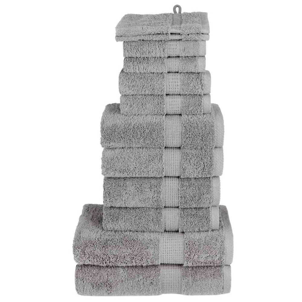 vidaXL Premium håndklesett 12 deler SOLUND grå 600 g/m2 v:831686