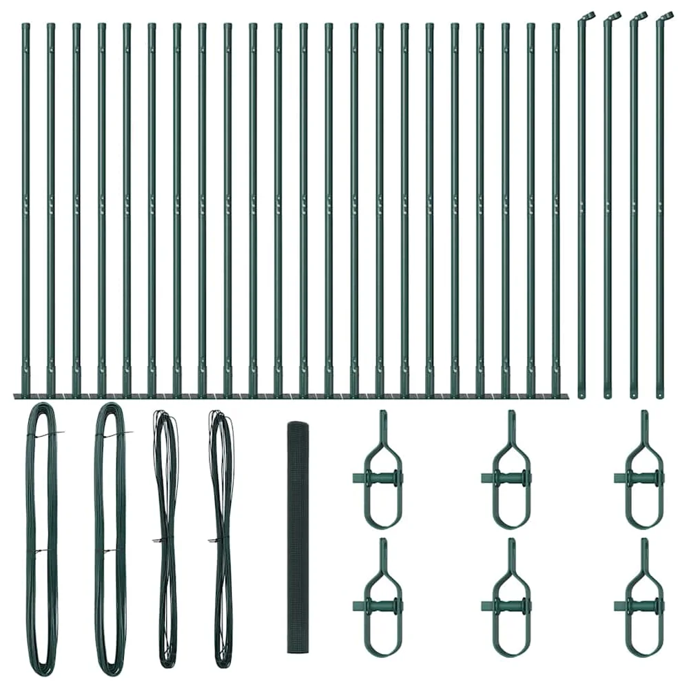 vidaXL Sveistgjerde med Betongbase 50 x 1,4 m PVC-belagt stål Grønn v:5457967