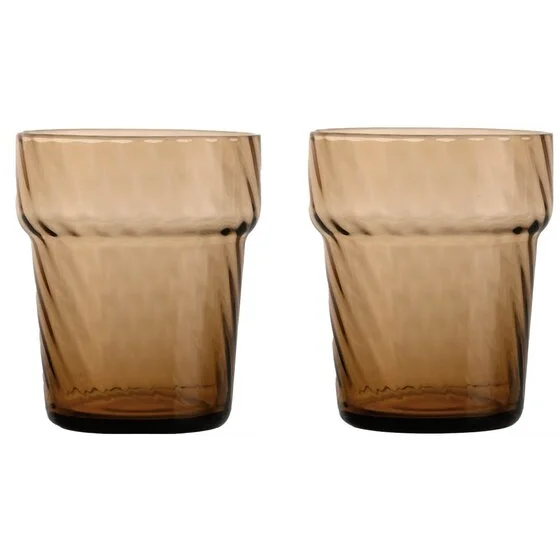 Opacity Drikkeglass Short 2-pk, Brun v:3179674