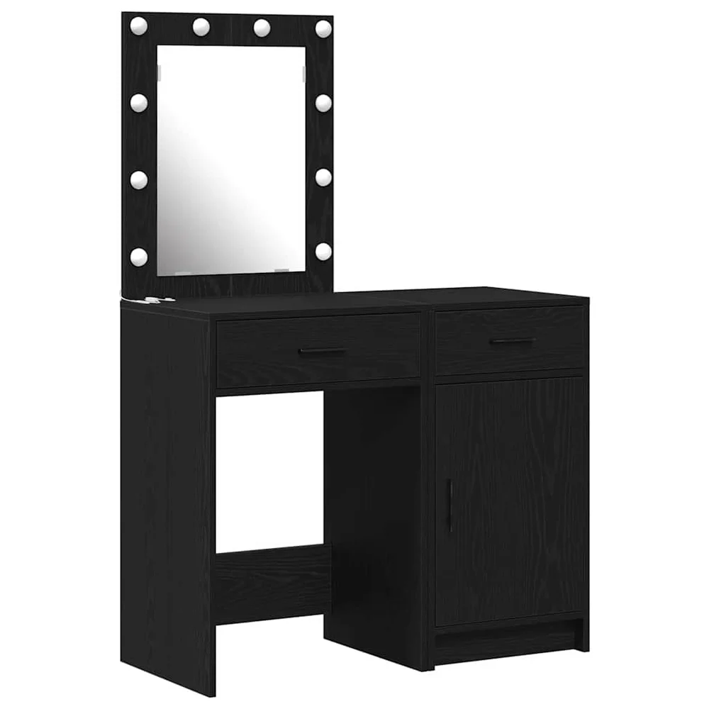 vidaXL Sminkebord 2 stk. Svart 50 x 41 x 135 cm Konstruert tre v:4229660 vidaXL Sminkebord 2 stk. Svart 50 x 41 x 135 cm Konstruert tre v:4229660