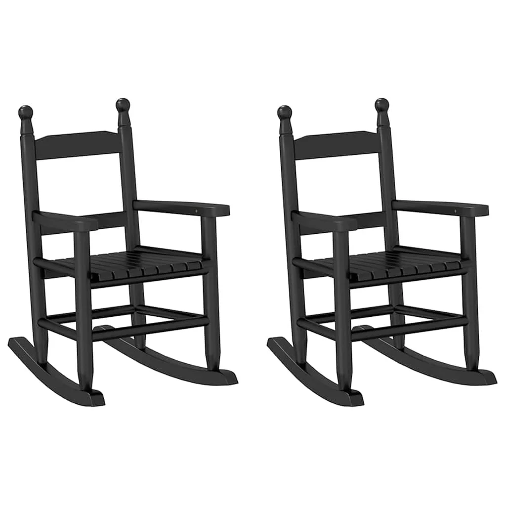 vidaXL Gyngestoler for barn 2 stk svart heltre poppeltre v:8740973 vidaXL Gyngestoler for barn 2 stk svart heltre poppeltre v:8740973