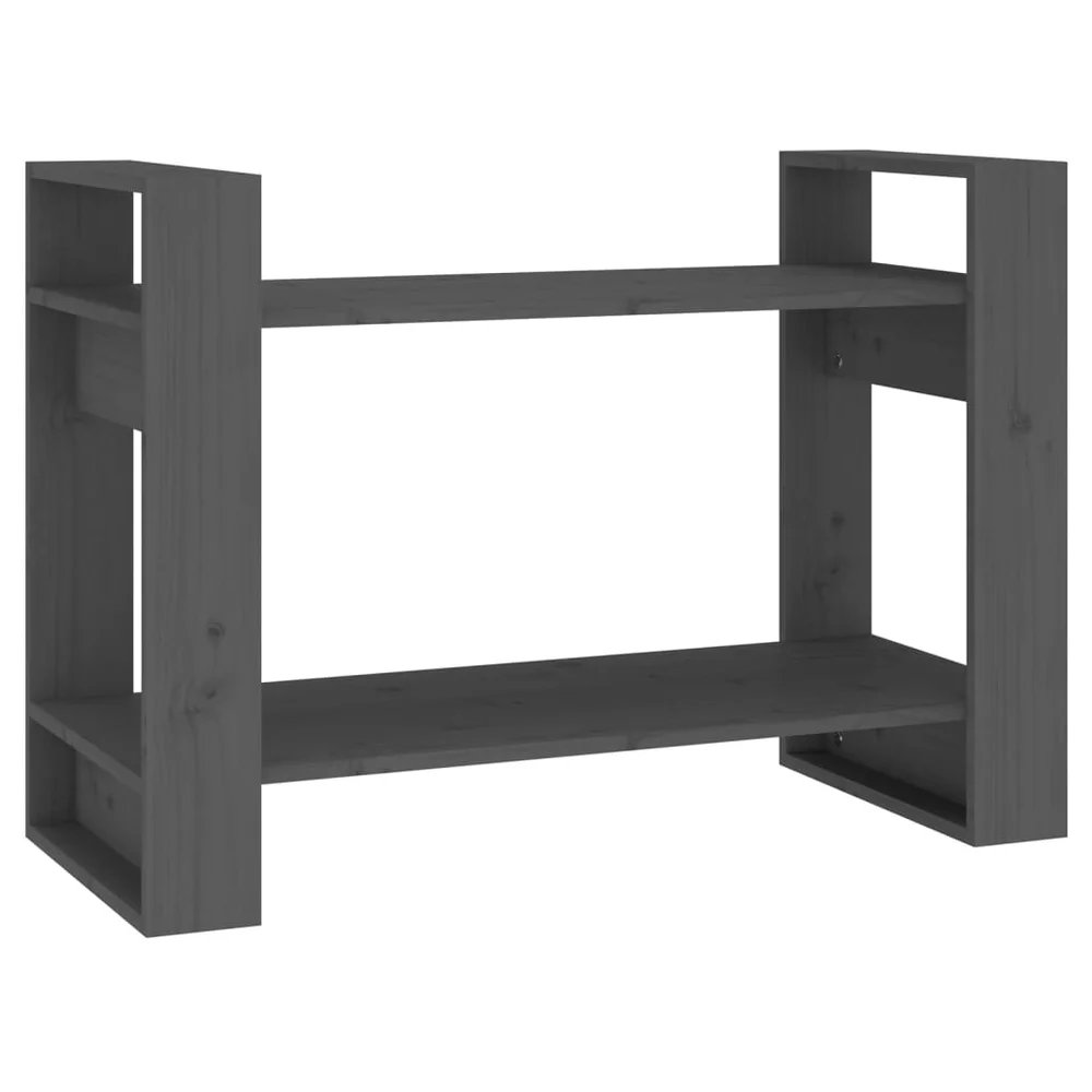 vidaXL Bokhylle/romdeler grå 80x35x56,5 cm heltre furu v:7473048